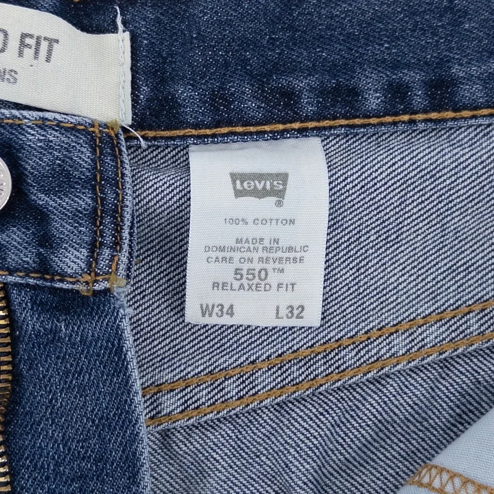 Vintage Levi's 550 Blue Relaxed Fit Jeans Mens Medium Wash Y2K Actual Size 32x30